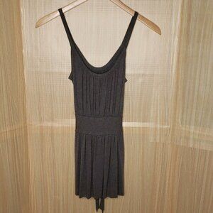 Three Dots  Grey Knit Tunic Length Sleeveless Top